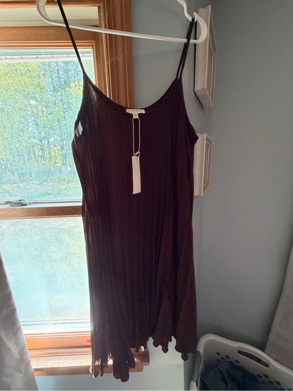 See You Monday Brown Midi Dress with Spaghetti Straps